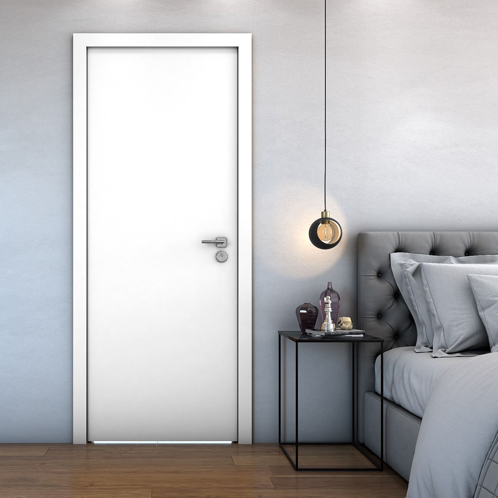 Folha de Porta Lisa Reforço Fechadura Duplo 210x60:Branca