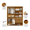 Ver imagem 7 de Guarda-Roupa Casal 4 Portas 3 Gavetas 100% MDF com Espelhos e Pés Greco Marrom/Cumaru