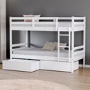 Ver imagem 2 de Beliche Solteiro Eco com 02 Gavetas Madeira Maciça Branco Megamobilia