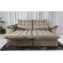 Ver imagem 3 de Sofá Retrátil e Reclinável 2,30m em Tecido Veludo C/ Pillow Nos Braços e Molas Ensacadas Bonel/d33:b