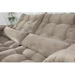Sofá Retrátil e Reclinável 2,30m em Tecido Veludo C/ Pillow Nos Braços e Molas Ensacadas Bonel/d33:b - 4