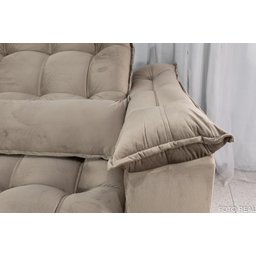 Sofá Retrátil e Reclinável 2,30m em Tecido Veludo C/ Pillow Nos Braços e Molas Ensacadas Bonel/d33:b - 5