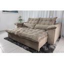 Ver imagem 1 de Sofá Retrátil e Reclinável 2,30m em Tecido Veludo C/ Pillow Nos Braços e Molas Ensacadas Bonel/d33:b