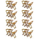 Ver imagem 1 de Kit 8 Jogos de Mesa Bistrô de Madeira com 2 Cadeiras Dobrável Ideal para Bar e Restaurante Mel