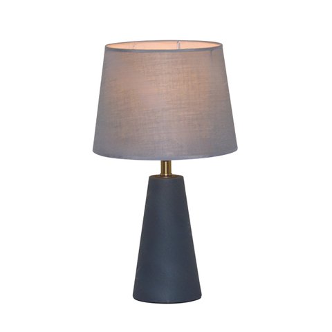 Luminária de Mesa Abajur de Metal Cinza com Cúpula Cinza 43cm 1e7 Paris Luz