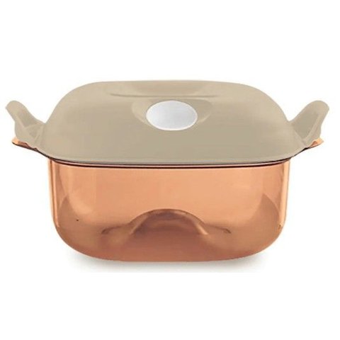 Cristal Pop Quadrada 1,2 Litros Cor Rosa Chá Tupperware