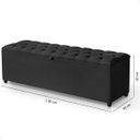 Ver imagem 6 de Recamier Baú Berlim Veludo Preto Queen 1,50m Estofado Pés Pvc Preto