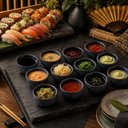 Ver imagem 2 de 12 Ramequins 170ml Cerâmica Azul Titanium Porto Brasil 9x5cm Molho Sushi Restaurante
