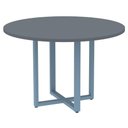 Ver imagem 1 de Mesa de Reunião Redonda P25 Pandin 110 Cm (largura) Tampo Mdp Grafito Pé Aço Tubular Azul Dali
