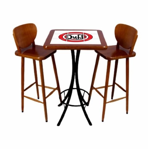 Jogo Mesa Quadrada Alto 60 X 60 Cm para Cozinha Duff Imbuia 2 Lugares