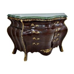 Cômoda Imbuia Cravejado Bronze Marmore Design Moranga Luxo - 1