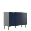 Ver imagem 2 de Balcão de Cozinha 120cm com 2 Portas e 3 Gavetas Domus Espresso Móveis Azul/Silver/Royal