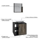 Ver imagem 4 de Conjunto Balcão C-cuba L38 e Espelheira Soft 500 Preto Ônix C-carvalho Preto Ônix C-carvalho Dark