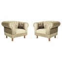 Ver imagem 1 de Kit 2 poltronas Chesterfield Capitonê Duque Suede Bege Decoração, Recepção, Salas de Tv e Estar
