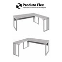 Ver imagem 7 de Mesa L Escritório Industrial 1,50m X 0,70m Pés Metal F5 Cor:cinza