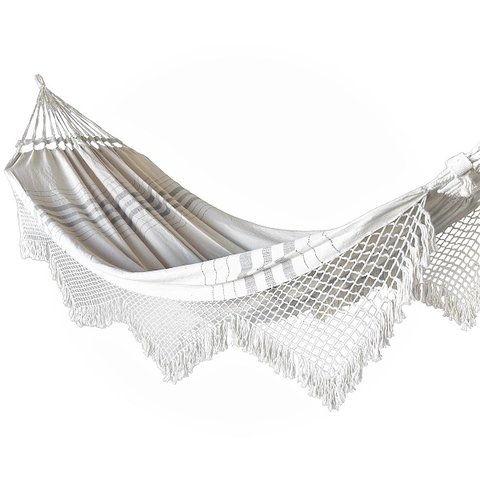 Rede Grande De Dormir Para Casal King 4,70m Várias Cores:Cru