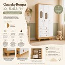 Ver imagem 6 de Kit Quarto Guarda Roupa c/ Cômoda Pingo Tela Branco Amêndoa