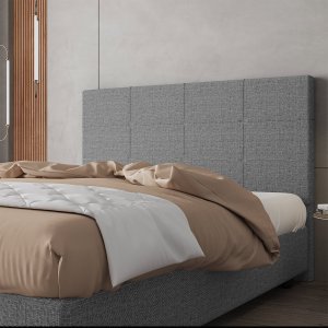 Cabeceira Estofada Casal 140 Cm Marte Linho Cinza Skybox