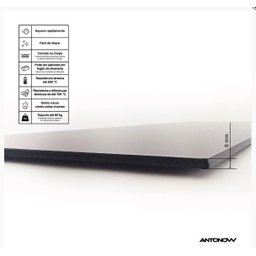 Chapa Vitrocerâmica 6 mm 75 x 45 cm C/ Moldura Antonow AIVE6M4575XF - 3