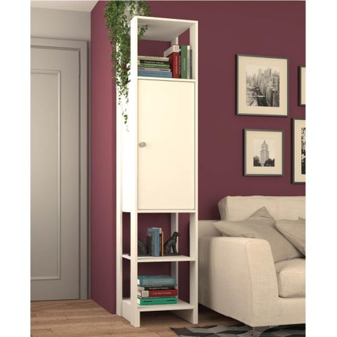 Estante Closet com 1 Porta e 3 Nichos - Branco