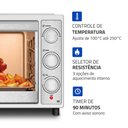 Ver imagem 5 de Forno Elétrico de Bancada Mondial Frn-52-Wi 52L 1800W Grill Branco Inox 220V