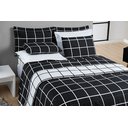 Ver imagem 3 de Conjunto Cama Casal King Size Xadrez 200 Fios Dupla Face Toque de Seda