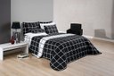 Ver imagem 1 de Conjunto Cama Casal King Size Xadrez 200 Fios Dupla Face Toque de Seda