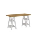 Ver imagem 3 de Escrivaninha Mesa Escritório Moderna com Pés Cavalete em Tamburato 50mm Art