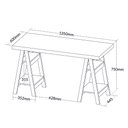 Ver imagem 4 de Escrivaninha Mesa Escritório Moderna com Pés Cavalete em Tamburato 50mm Art