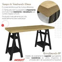 Ver imagem 4 de Escrivaninha Mesa Escritório Moderna com Pés Cavalete em Tamburato Art 135cm Olmo e Preto Artany