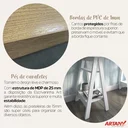 Ver imagem 5 de Escrivaninha Mesa Escritório Moderna com Pés Cavalete em Tamburato Art 135cm Olmo e Preto Artany