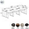 Mesa de Escritório Plataforma 6 Pessoas 2,70m Nog Pés Metal Cor:nogal com Preto - 3