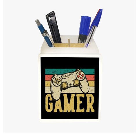Organizador Mesa Iluminado Porta Celular Game Retro Decorfun Organizador Mesa, Organizador Mesa Ilum