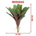 Ver imagem 2 de Kit 2 Pçs Bromélia Plantas Artificiais Verde 20 Folhas 34cm