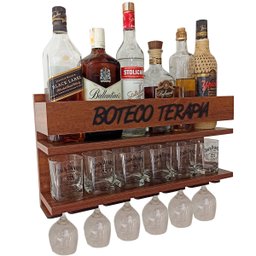 Barzinho de Parede Suporte Bebidas Copos Boteco Terapia Im - 4
