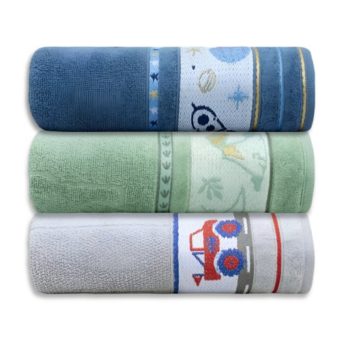 Kit C/ 3 - Toalhas de Banho - Felpuda - Soft Kids - Meninos - 100% Algodão - Appel