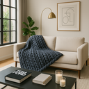 Ver imagem 4 de Manta Sofá/poltrona de Maxi Tricot 0,90x1,20m, Cor Chumbo - Magma Cotton