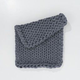Manta Sofá/poltrona de Maxi Tricot 0,90x1,20m, Cor Chumbo - Magma Cotton - 2