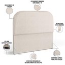 Ver imagem 4 de Cabeceira Cama Box King 195cm Lanna com Puff Recamier Doha W01 Linho Cru - Lyam Decor