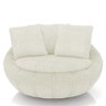 Poltrona Decorativa Redonda Giratória com Almofadas Saphire M22 Bouclê Cru - Mpozenato - 7