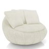 Poltrona Decorativa Redonda Giratória com Almofadas Saphire M22 Bouclê Cru - Mpozenato - 1