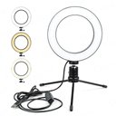 Ver imagem 1 de Ring Light de Mesa Iluminador de Led Tripé 6 Polegadas 16cm
