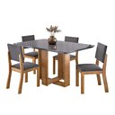 Ver imagem 2 de Conjunto Sala de Jantar 4 Lugares Talk com Tampo de Vidro Cinza