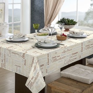 Toalha de Mesa Impermeável Retangular 6 Lugares 140x210cm:coffee
