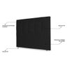 Cabeceira Estofada Box Casal Queen Size 160cm Corino Preto - 3