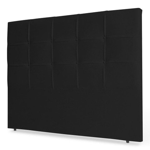 Cabeceira Estofada Box Casal Queen Size 160cm Corino Preto