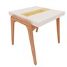 Mesa de Canto e Lateral Ricco Laca com Madeirado Off White - 1