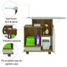 Tábua De Passar Roupa Multiuso com Gabinete Havaí Cinamomo / Off White RV Móveis - 4
