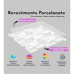 Painel Placa Para Parede E Piso Chão Autocolante Laminado Mármore Branco 25x25cm - 2