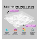 Ver imagem 2 de Painel Placa Para Parede E Piso Chão Autocolante Laminado Mármore Branco 25x25cm